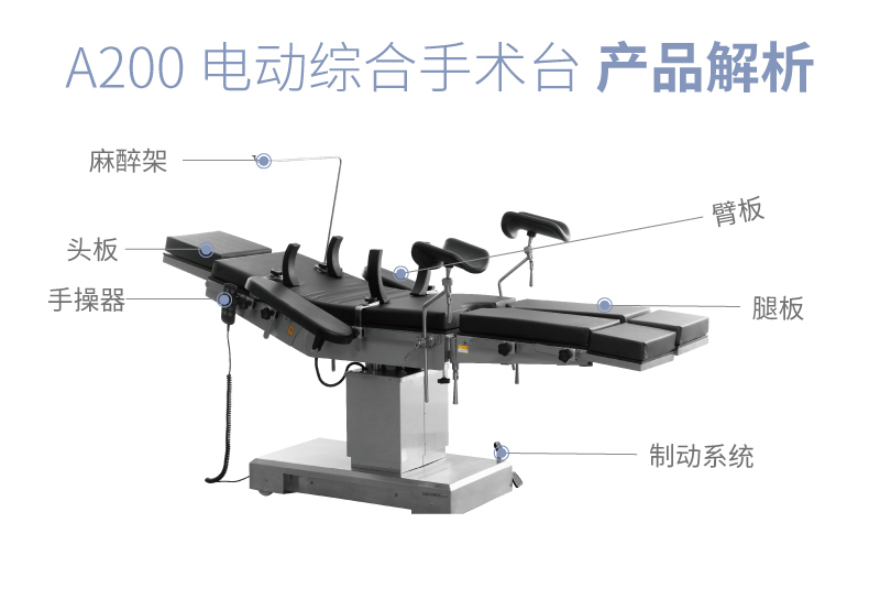 A200 電動綜合手術臺醫療床產品解析